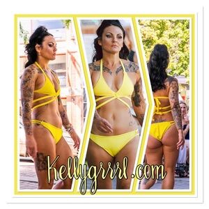 Yellow Strappy Sunburst Kelly Grrrl Bikini